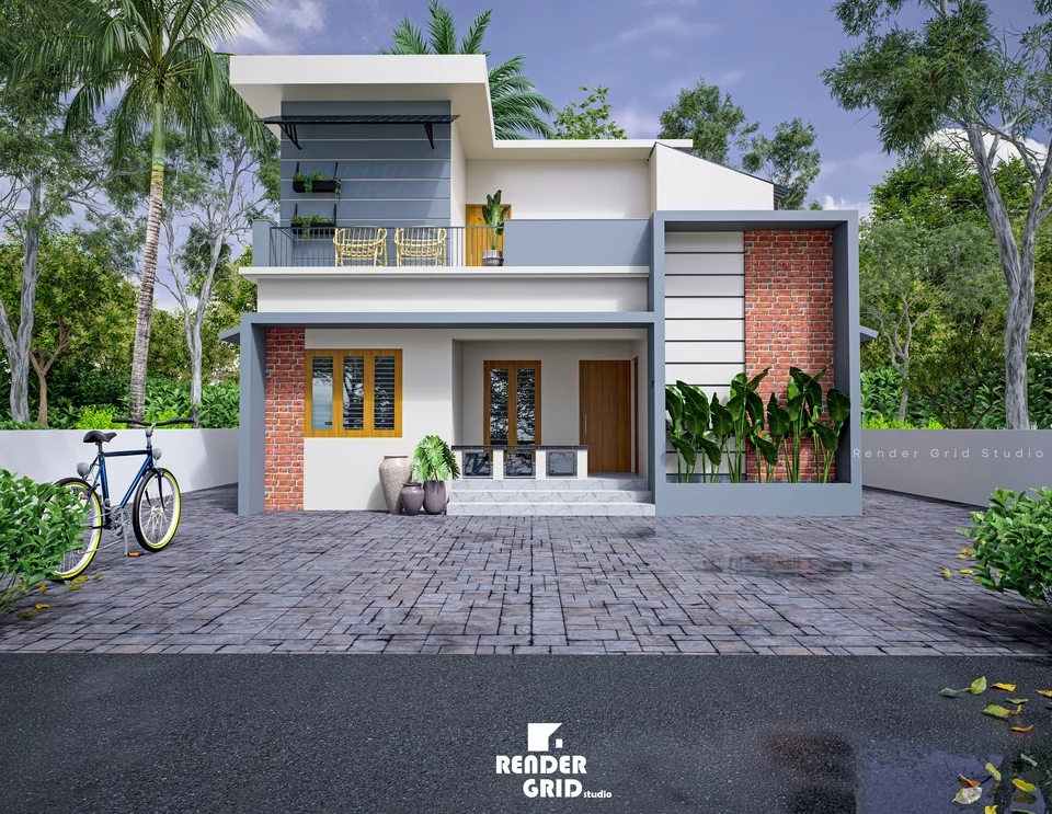 Brick Accent Residence completed exterior design