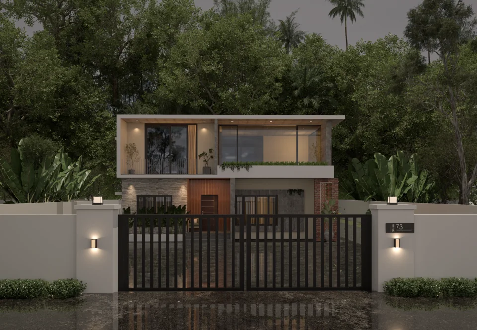 Contemporary Gated Residence completed exterior design