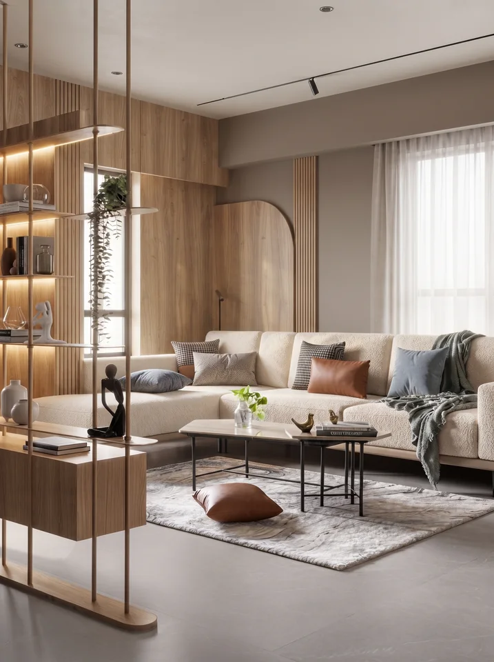 Layered Living & Media completed design view 06