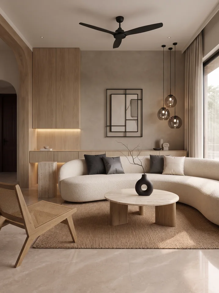 Layered Living & Media completed design view 08