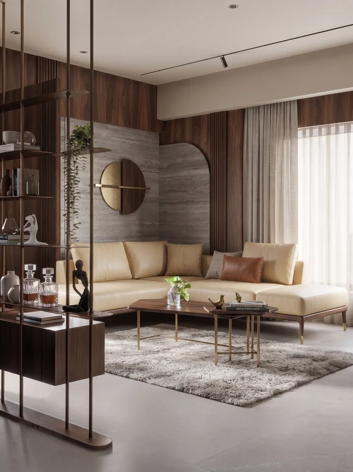 Layered Living & Media completed design view 11