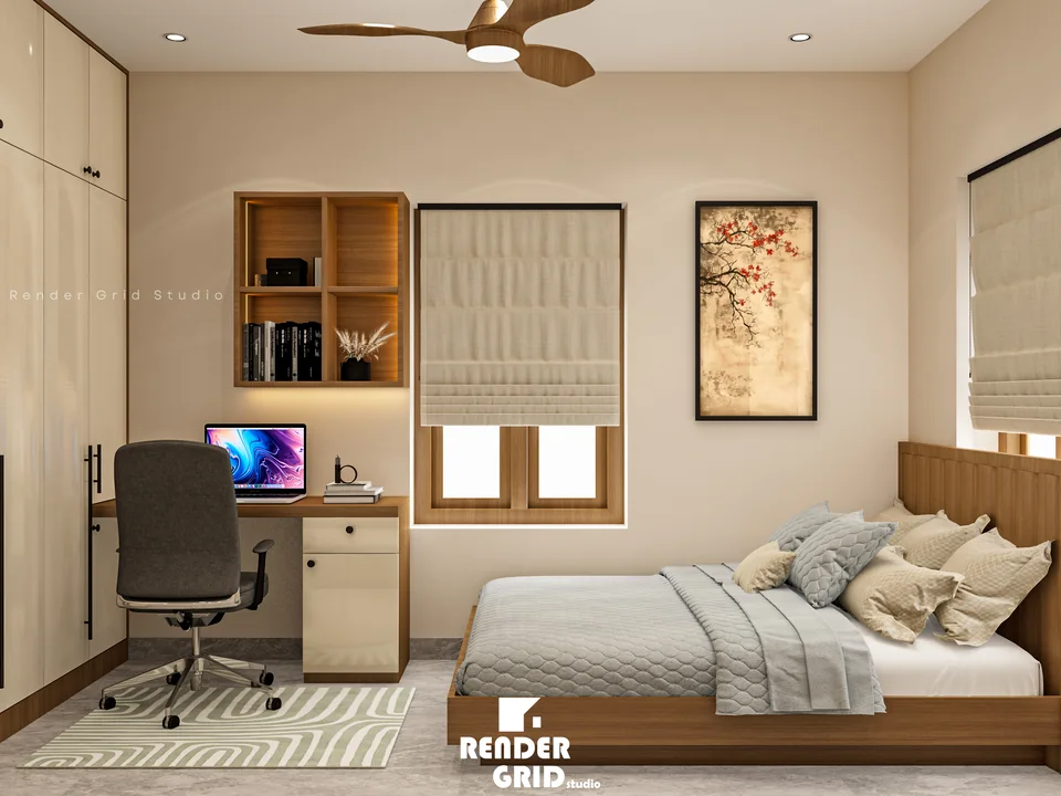 Soft Neutral Bedroom Suite completed design view 02