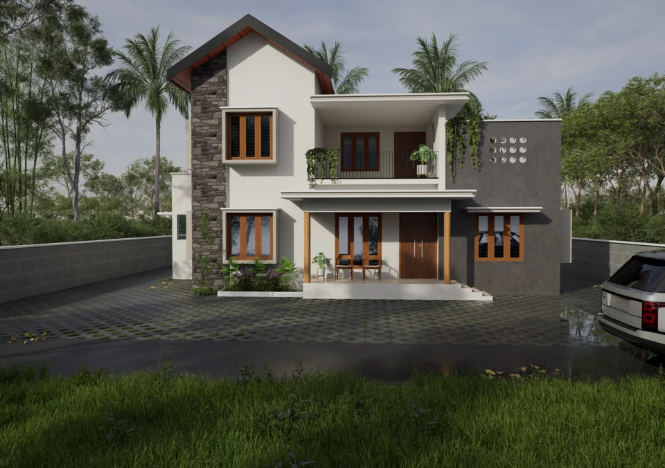 Stone Gable Residence completed exterior design