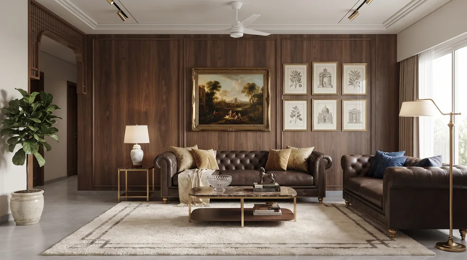 Walnut Open-Plan Residence completed interior design