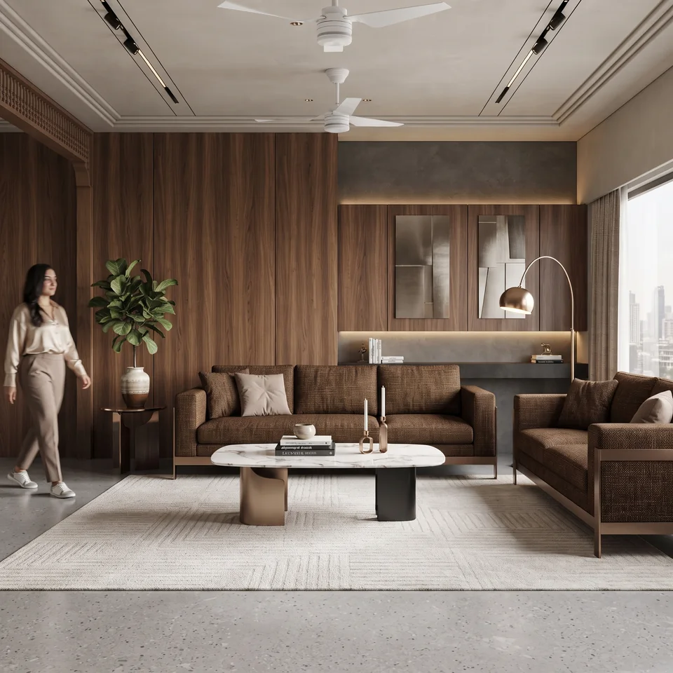Walnut Open-Plan Residence completed design view 07