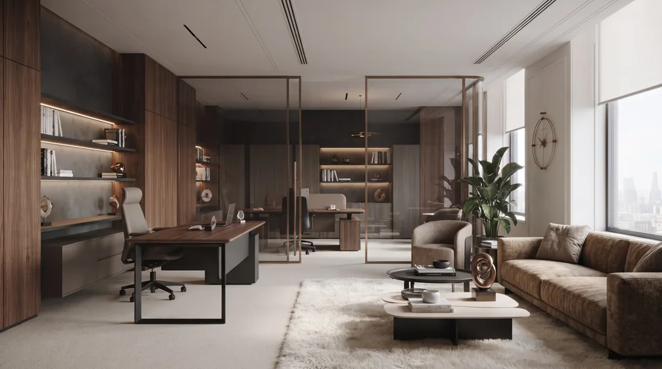 Walnut Open-Plan Residence completed design view 09