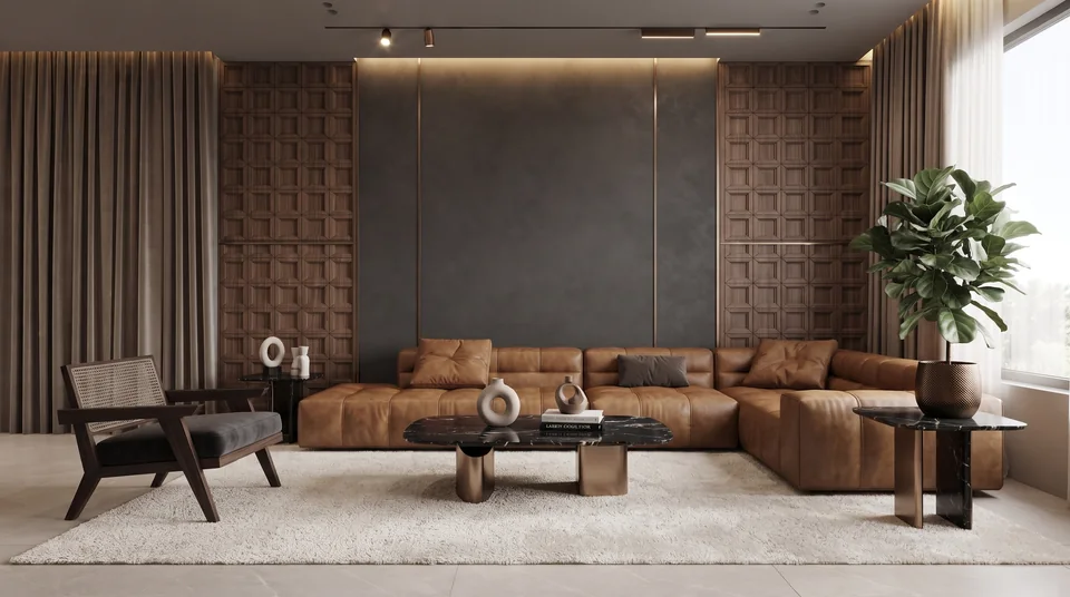Walnut Open-Plan Residence completed design view 11