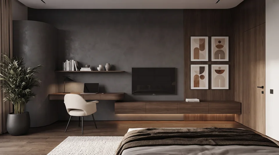 Walnut Open-Plan Residence completed design view 17