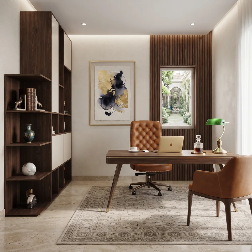 Warm Wood Workspace completed design view 07